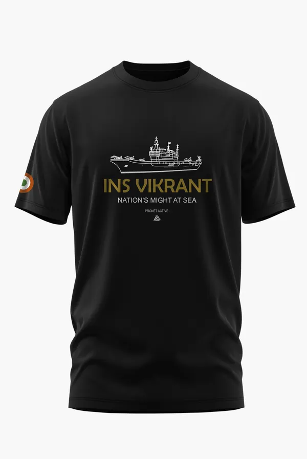 INS_VIKRANT_NATION'S_MIGHT_COTTON_T-SHIRT_-_Black,_XL