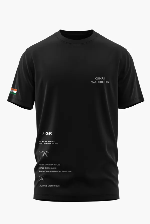 GORKHA_-_KUKRI_WARRIORS_COTTON_T-SHIRT_-_Black,_XL