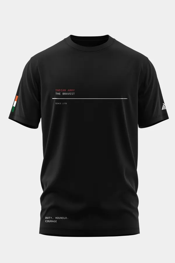 INDIAN_ARMY_THE_BRAVEST_COTTON_TSHIRT_-_Black,_XL