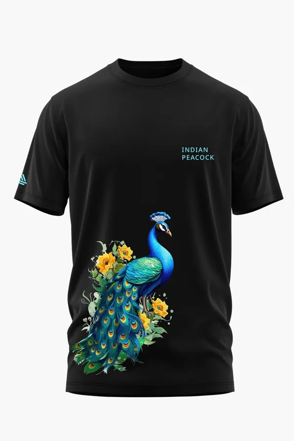 INDIAN_PEACOCK_COTTON_T-SHIRT_-_Black,_XXL
