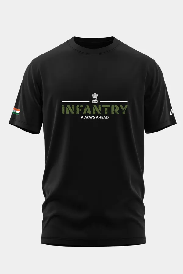 INFANTRY_ALWAYS_AHEAD_COTTON_T-SHIRT_-_Black,_XL