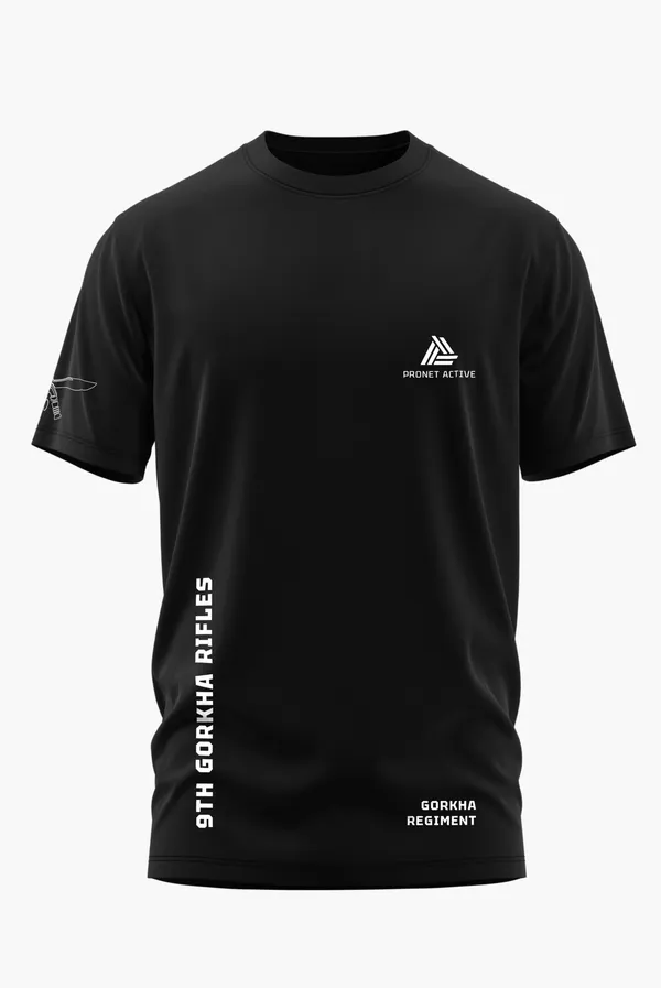 9TH_GORKHA_RIFLES_COTTON_T-SHIRT_-_Black,_XL