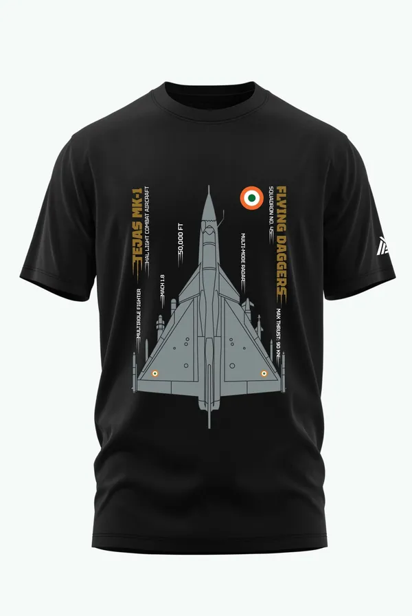 SQ._45_FLYING_DAGGERS_COTTON_T-SHIRT_-_Black,_XL