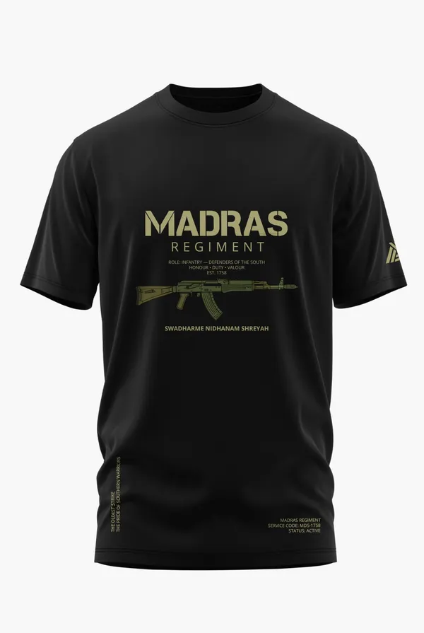 MADRAS_REGIMENT_COTTON_T-SHIRT_-_Black,_XL