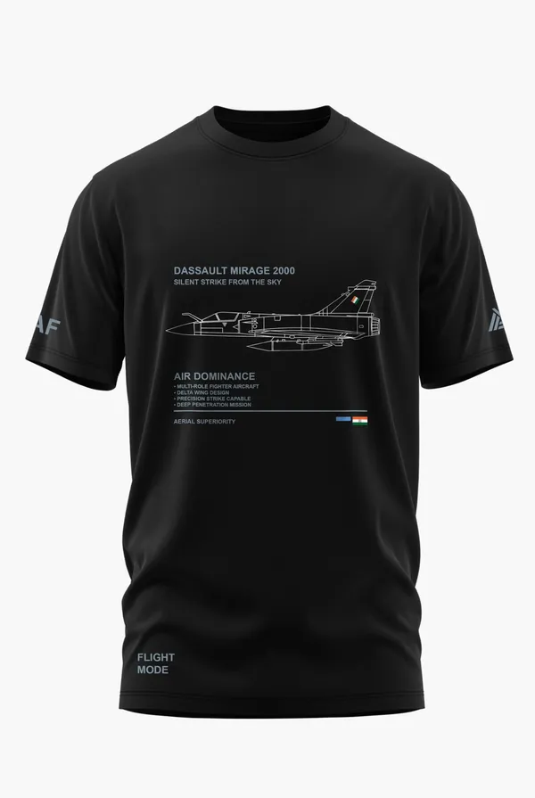 MIRAGE_2000_FLIGHT_MODE_COTTON_T-SHIRT_-_Black,_XL