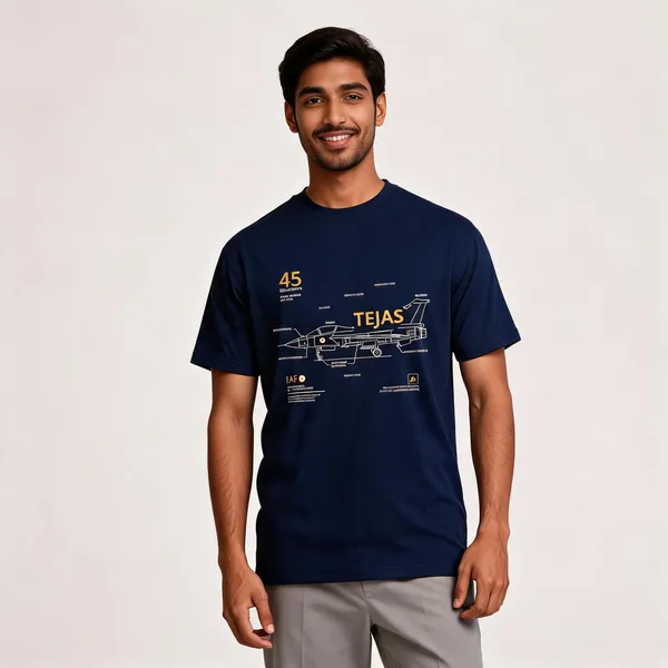 Blue_Cotton_Lycra_Regular_Fit_Tejas_Squadron_T-Shirt_For_Men