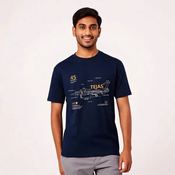 Blue_Cotton_Lycra_Regular_Fit_Tejas_Squadron_T-Shirt_For_Men