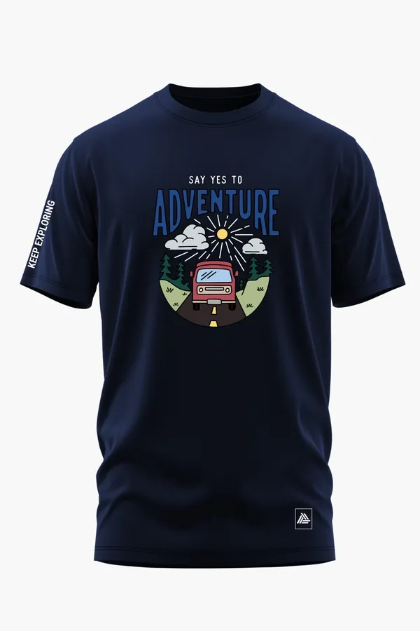 SAY_YES_TO_ADVENTURE_COTTON_T-SHIRT_-_Blue,_XXL