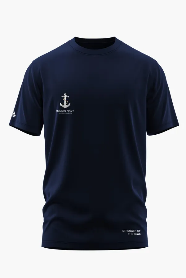 INDIAN_NAVY_GUARDING_THE_SEAS_COTTON_T-SHIRT_-_Blue,_XL