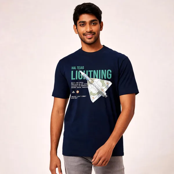 Blue_Cotton_Blend_Regular_Fit_Graphic_T-Shirt_For_Men