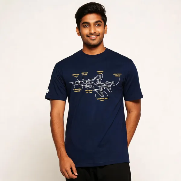 Blue_Cotton_Blend_Regular_Fit_Jaguar_Aircraft_Schematic_T-Shirt_For_Men