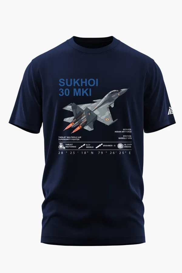 SU-30MKI_SUPERIORITY_COTTON_T-SHIRT_-_Blue,_XXL