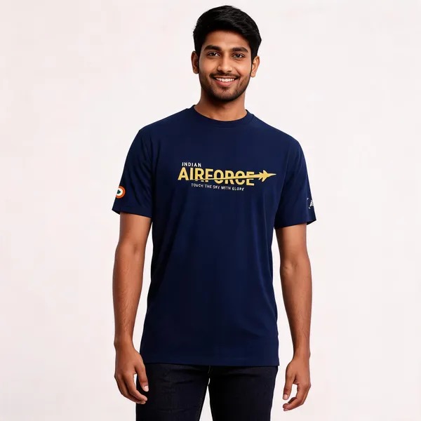 Blue_Cotton_Blend_Regular_Fit_Graphic_T-Shirt_For_Men