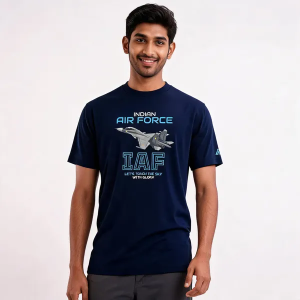 Blue_Cotton_Regular_Fit_Iaf_Glory_Graphic_T-Shirt_For_Men