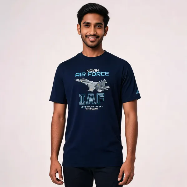 Blue_Cotton_Regular_Fit_Iaf_Glory_Graphic_T-Shirt_For_Men