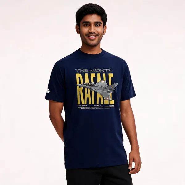 Blue_Cotton-Lycra_Regular_Fit_Rafale_Graphic_T-Shirt_For_Men