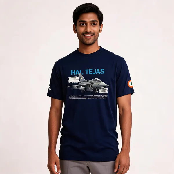 Blue_Cotton_Lycra_Regular_Fit_Hal_Tejas_Mk1A_Print_T-Shirt_For_Men