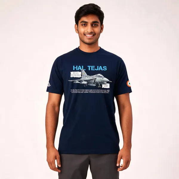Blue_Cotton_Lycra_Regular_Fit_Hal_Tejas_Mk1A_Print_T-Shirt_For_Men