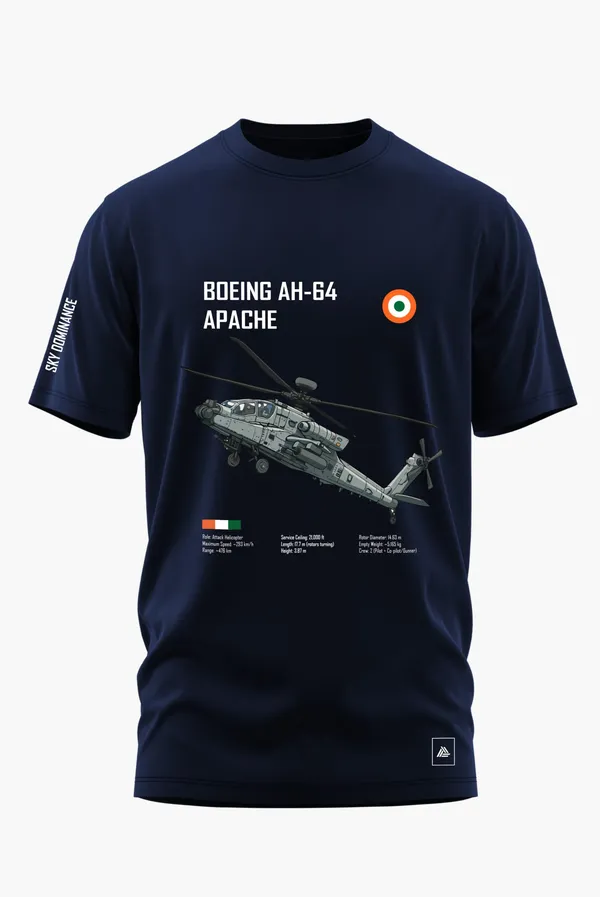 BOEING_AH-64_APACHE_COTTON_T-SHIRT_-_Blue,_XL