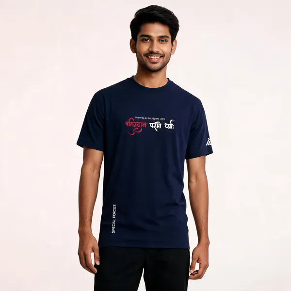 Blue_Cotton_Blend_Regular_Fit_Graphic_T-Shirt_For_Men