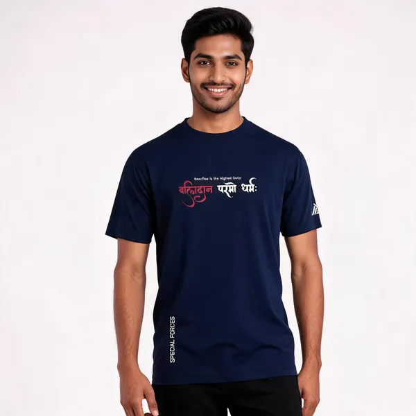 Blue_Cotton_Blend_Regular_Fit_Graphic_T-Shirt_For_Men