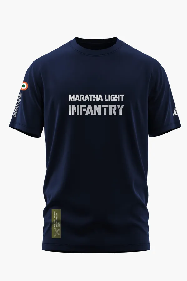 MARATHA_LIGHT_INFANTRY_THE_WARRIOR_COTTON_T-SHIRT_-_Blue,_XL