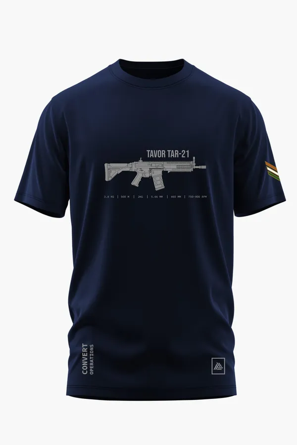 TAVOR_TAR-21_MODERN_COMBAT_COTTON_T-SHIRT_-_Blue,_XL