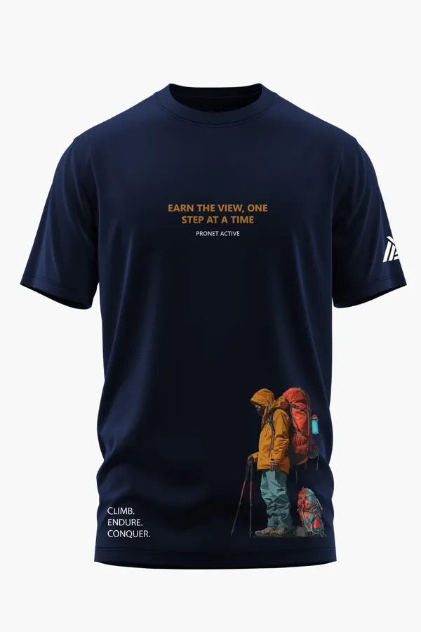 EARN_THE_VIEW_COTTON_T-SHIRT_-_Blue,_XL