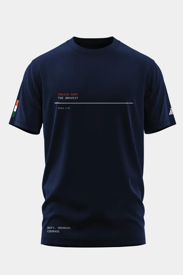 INDIAN_ARMY_THE_BRAVEST_COTTON_TSHIRT_-_Blue,_XL