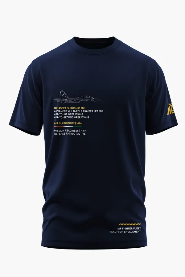 SU-30_MKI_MISSION_READINESS_COTTON_T-SHIRT_-_Blue,_XL