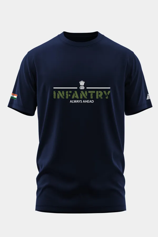 INFANTRY_ALWAYS_AHEAD_COTTON_T-SHIRT_-_Blue,_XL