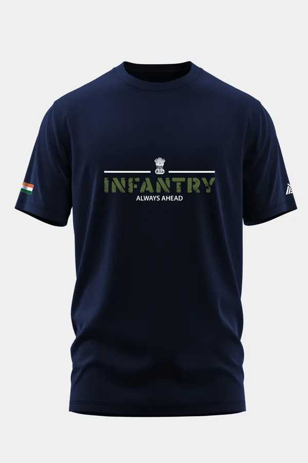 INFANTRY_ALWAYS_AHEAD_COTTON_T-SHIRT_-_Blue,_XL