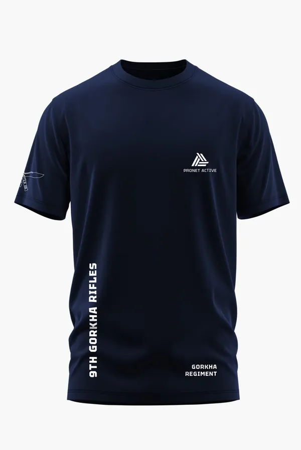 9TH_GORKHA_RIFLES_COTTON_T-SHIRT_-_Blue,_XL