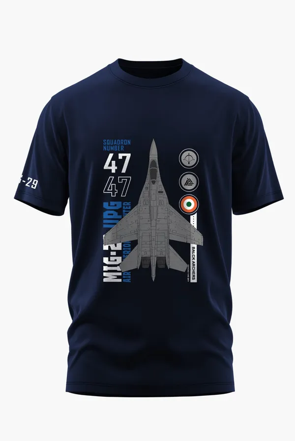 MIG_29_BLACK_ARRCHERS_COTTON_T-SHIRT_-_Blue,_XL