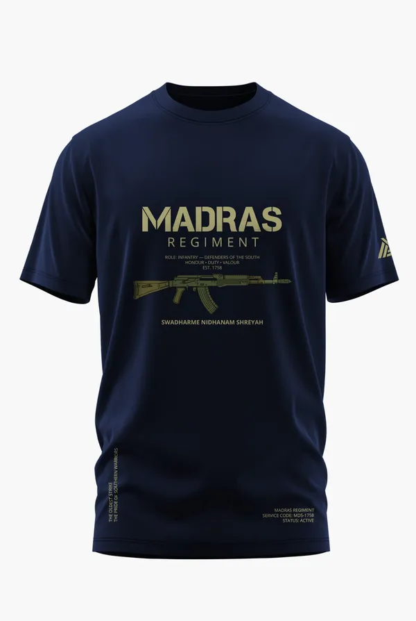 MADRAS_REGIMENT_COTTON_T-SHIRT_-_Blue,_XL