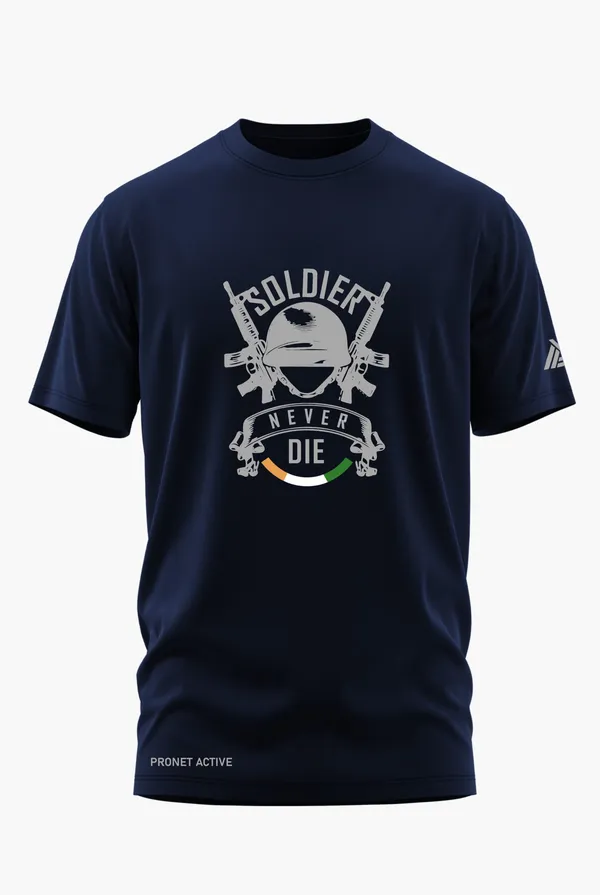 SOLDIER_NEVER_DIE_COTTON_T-SHIRT_-_Blue,_XL