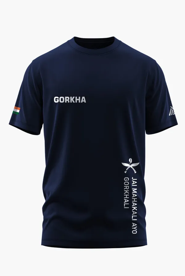 JAI_MAHAKALI_AYO_GORKHALI_COTTON_T-SHIRT_-_Blue,_XL