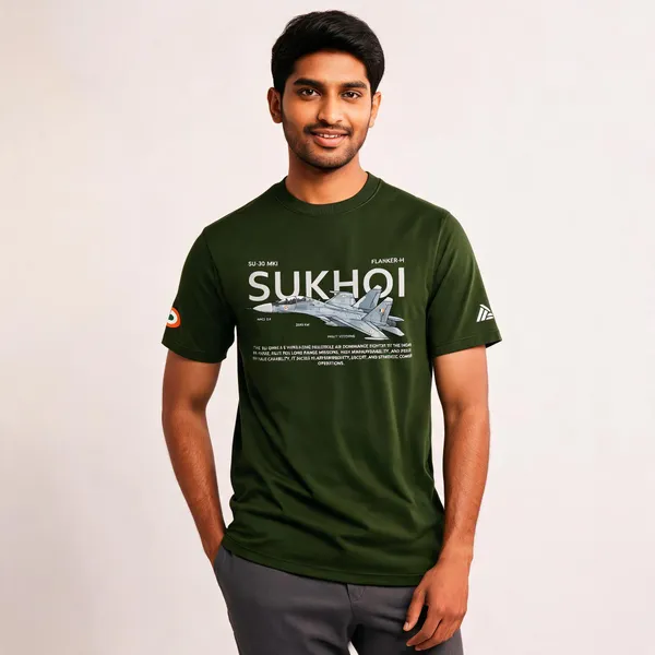Olive_Cotton_Blend_Regular_Fit_Round_Neck_T-Shirt_For_Men