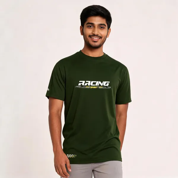Olive_Cotton_Blend_Regular_Fit_Racing_Spirit_Round_Neck_T-Shirt_For_Men
