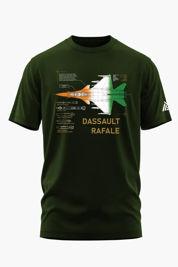 DASSAULT_RAFALE_BLUEPRINT_COTTON_T-SHIRT_-_Olive,_XXL