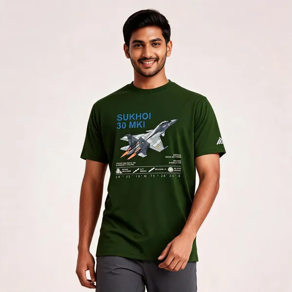 Olive_Cotton-Lycra_Regular_Fit_Su-30Mki_Graphic_T-Shirt_For_Men