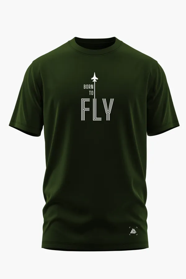 BORN_TO_FLY_COTTON_T-SHIRT_-_Olive,_XXL