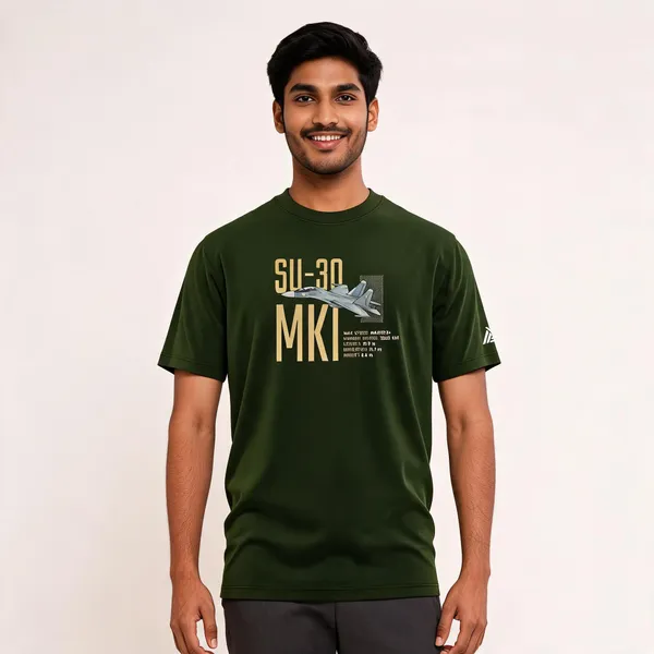 Olive_Cotton_Regular_Fit_Su-30_Mki_Technical_Spec_T-Shirt_For_Men