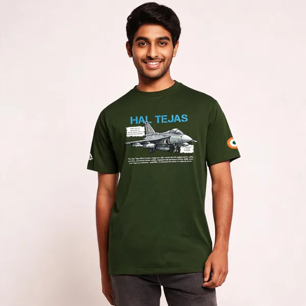 Olive_Cotton_Blend_Regular_Fit_Hal_Tejas_Mk1A_Graphic_T-Shirt_For_Men