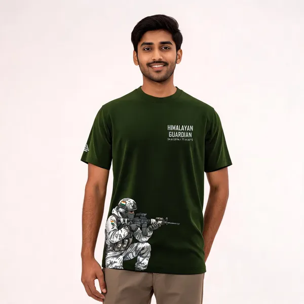 Olive_Cotton_Lycra_Regular_Fit_Himalayan_Guardian_T-Shirt_For_Men