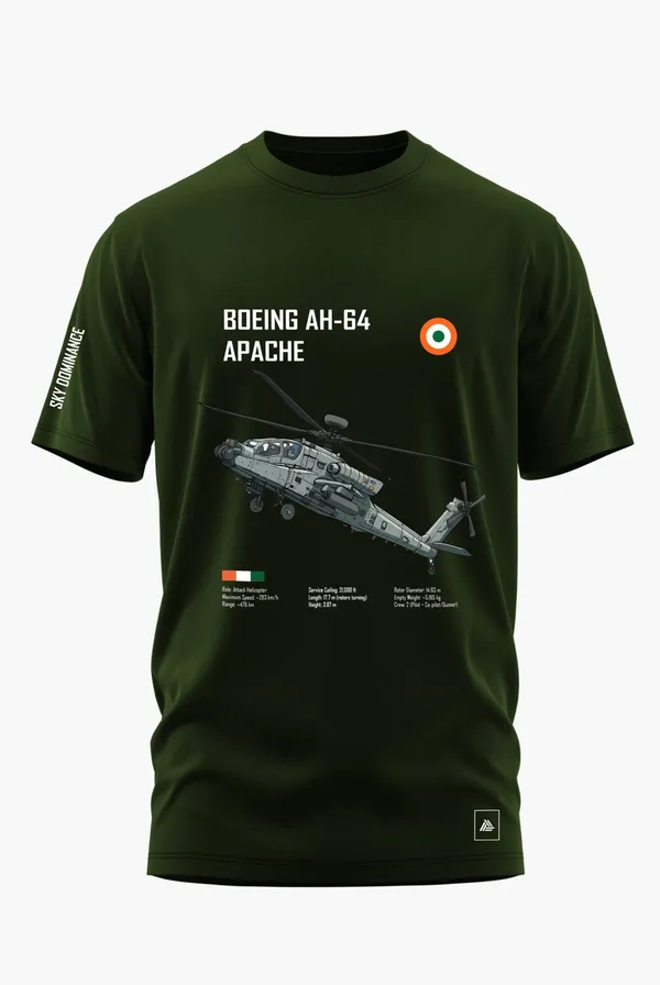 BOEING_AH-64_APACHE_COTTON_T-SHIRT_-_Olive,_XL