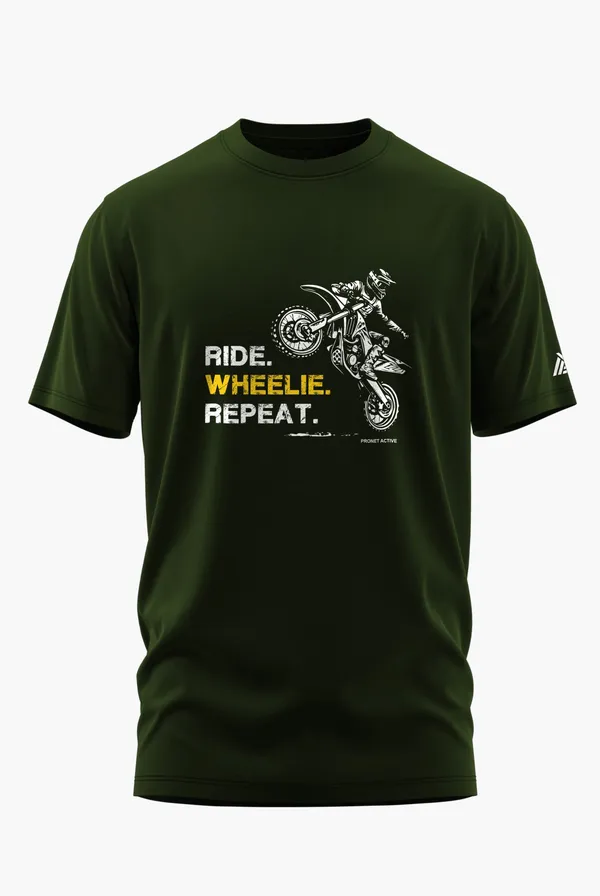 WHEELIE_RIDER_COTTON_T-SHIRT_-_Olive,_XXL