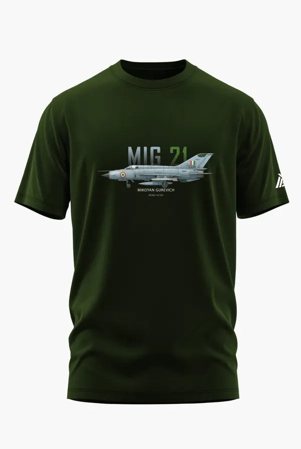 MIG_21_MIKOYAN_GUREVICH_COTTON_T-SHIRT_-_Olive,_XL