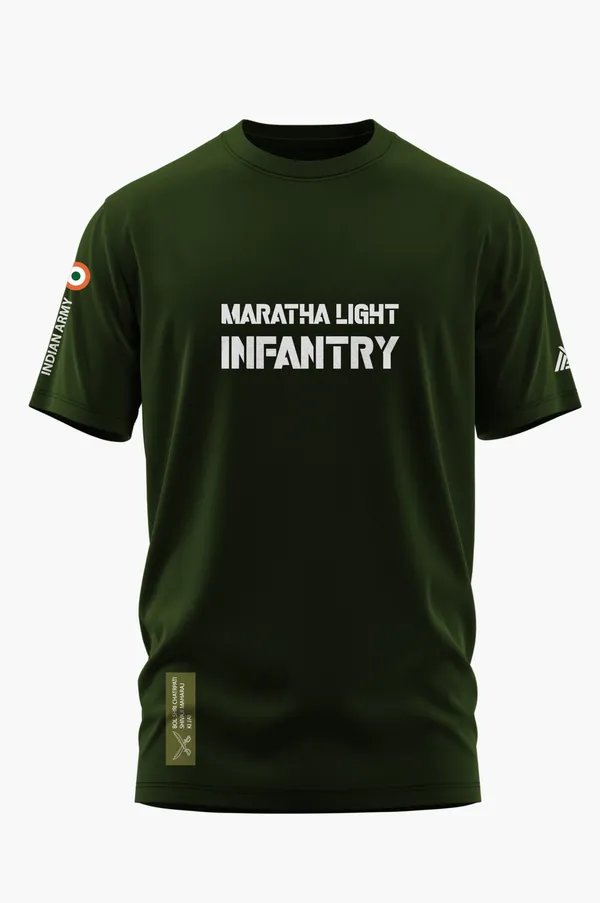 MARATHA_LIGHT_INFANTRY_THE_WARRIOR_COTTON_T-SHIRT_-_Olive,_XL