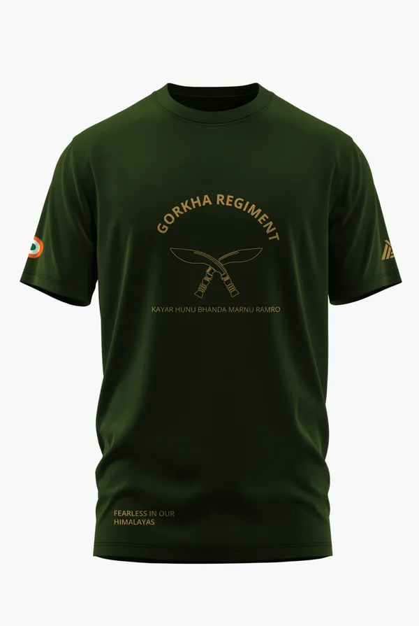 GORKHA_REGIMENT_FEARLESS_COTTON_T-SHIRT_-_Olive,_XL